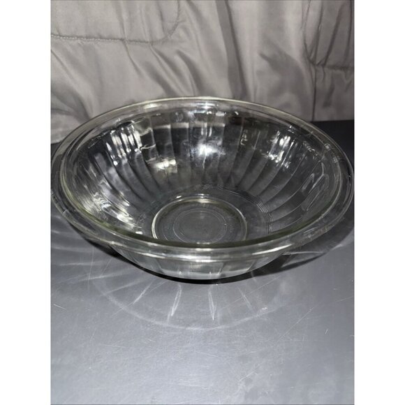 Pyrex 325 Clear Glass Mixing Bowl 2.5 Liter Large Ribbed w/rim VTG post-1970 - Picture 3 of 12